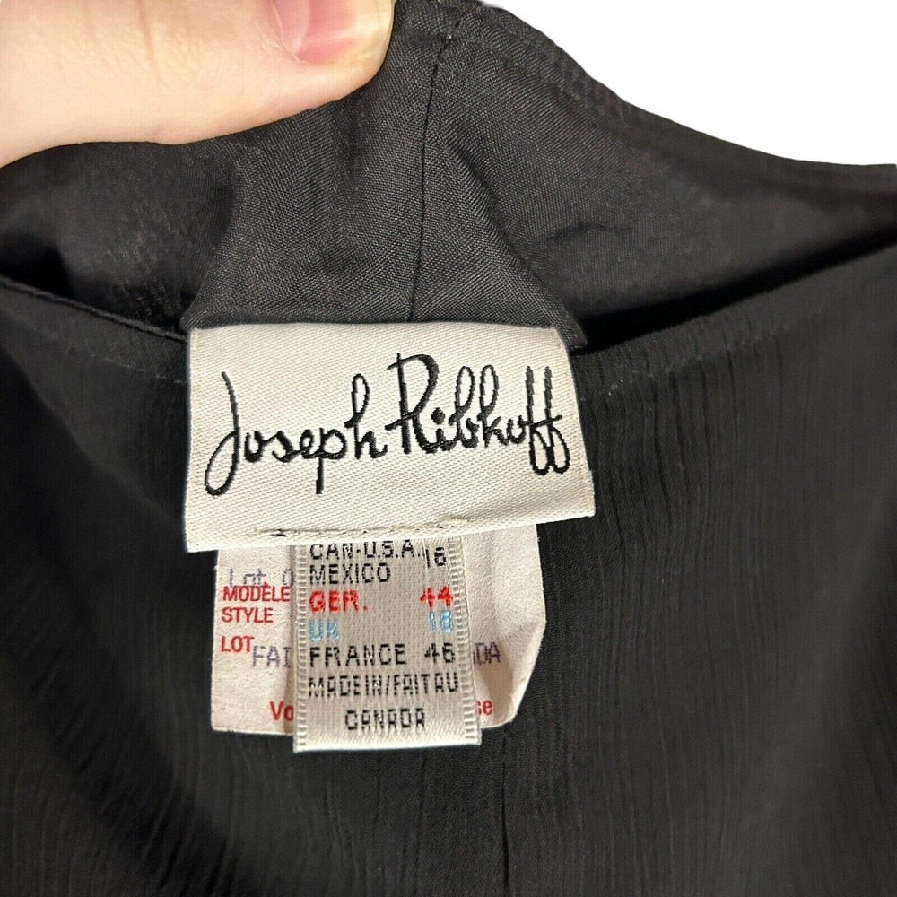 Joseph Ribkoff Womens 16 Sheer Black High-Rise Lined Palazzo Dress Pants Chiffon - Picture 8 of 12